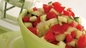 This recipe is great during the summer months when tomatoes and cucumbers are in season!