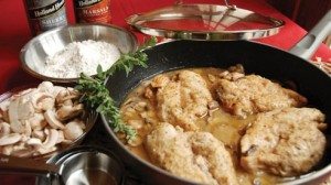 Chicken marsala is a Franco-Italian dish made from chicken cutlets, mushrooms, and Marsala wine.