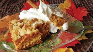 The delicious fragrance of pumpkin wafting from the oven is often too tempting to ignore. Try something different with this pumpkin pie cake recipe.