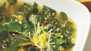 Not all greens have to go into salads. Chard is a versatile spring green with leaves that have a spinach-like flavor. Sliced thin, they can be added to salad mixes or used in this delicious soup to take the chill out of a cold spring day.