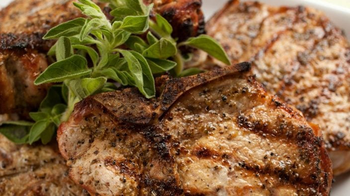 Grilled Pork Chop with Lemon Rub