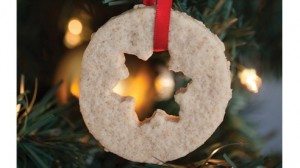 Light and crispy, these beautiful and traditional cookies are often festooned with a simple red ribbon and hung on the tree awaiting the lucky taster and a cup of coffee or cocoa on Christmas morning.
