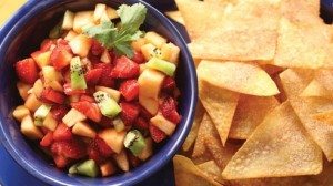 Wonderfully fresh and sweet, this salsa is often served as a dessert salsa or an appetizer. Make it a day ahead and cover and refrigerate.