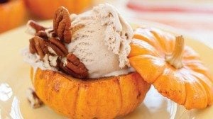 The tiny cousins of carving pumpkins with names like Munchkins, Little Goblins and Jack Be Nimble are perfect single serving, edible containers for sweet filling like ice cream pudding or custards. Don’t forget that savory options like rice and risotto dishes are good options, too.