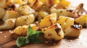 This flavorful dish, next to chicken or lamb, has a tendency to steal the show. Make extra for when the guests say, “More, please.” Why a combination of dried and fresh oregano? Dried is intense in flavor and can hold up in the heat of the oven. Adding fresh adds a bright minty flavor at the finish.