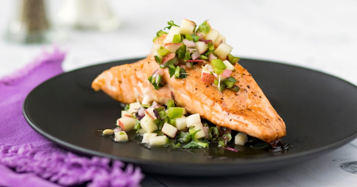 Our Ohio Recipe: Cedar Plank Roasted Salmon with Green Apple and