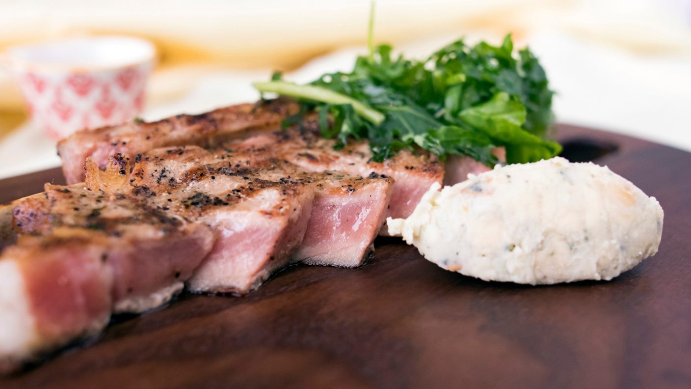 Our Ohio Recipe Grilled Veal Chop with Smoked Blue Butter