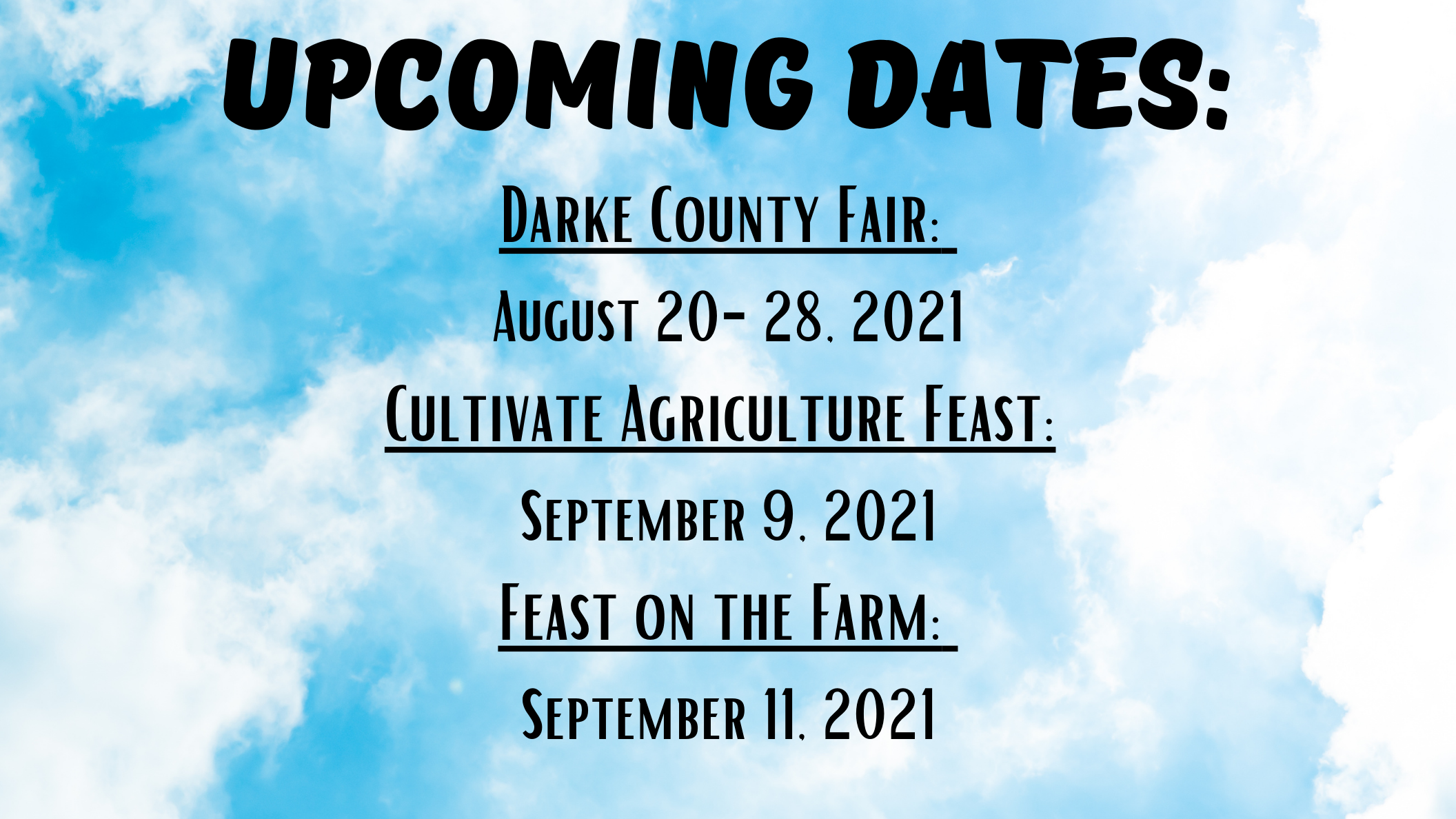 Important dates Ohio Farm Bureau