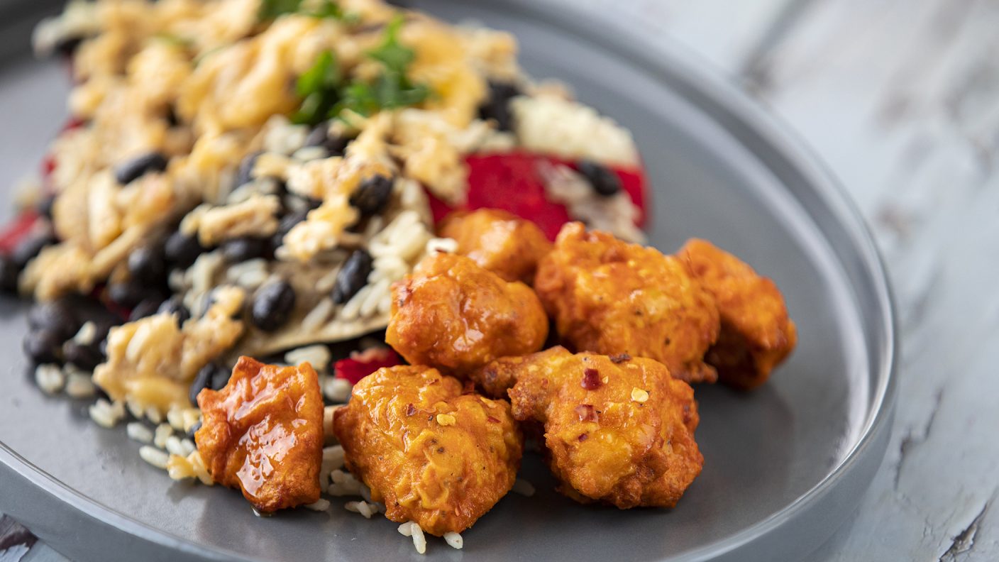 Our Ohio Recipe Buffalo chicken bites and nachos