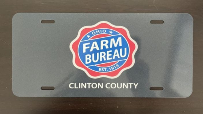 Clinton County Farm Bureau license plate